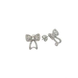 Sparkle Bowtie Earrings Bow studs 925 Sterling Silver and Cubic Zirconia